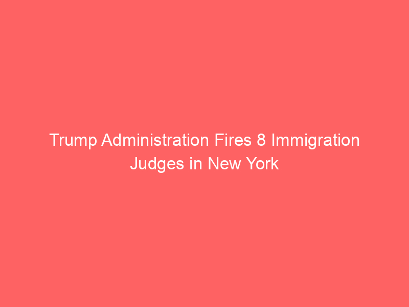 Trump Administration Fires 8 Immigration Judges in New York